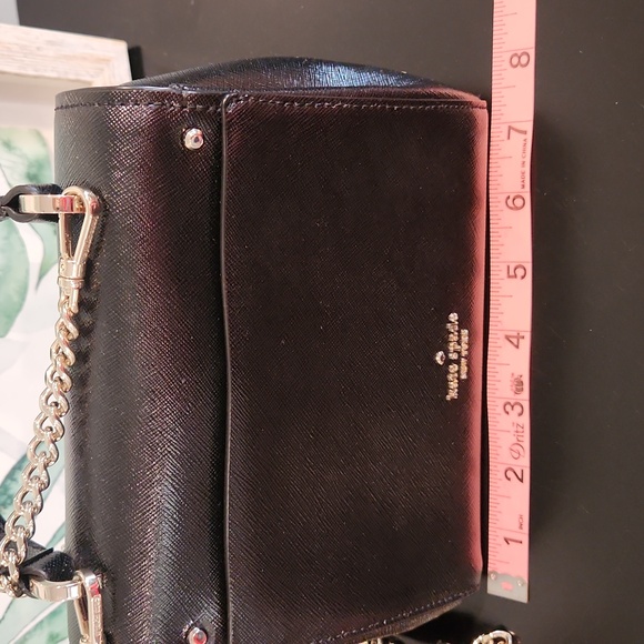 Small Kate Spade Black Top Handle + Crossbody Gold Chain Strap - Picture 7 of 9